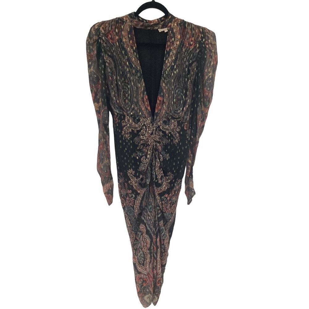Rococo Sand Nott Midi Dress In Black Size Small - Picture 4 of 16
